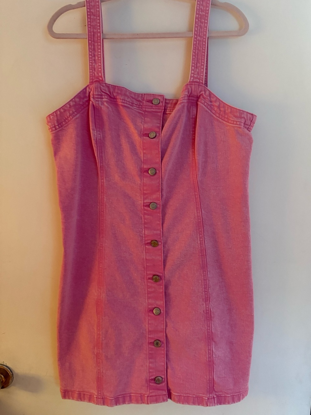 GAP Bubblegum Pink Denim Mini Dress